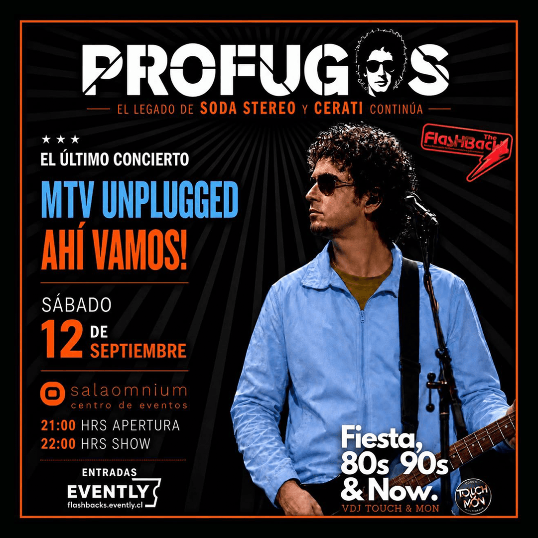 PROFUGOS en vivo / Sábado 12 de Septiembre + Fiesta 80s 90s and NOW!!! Sala Omnium image}