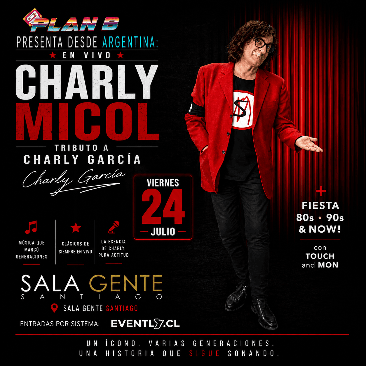 Desde argentina! Charly Garcia en vivo!  Charly Micol el tributo oficial de Charly + Fiesta de todos image}