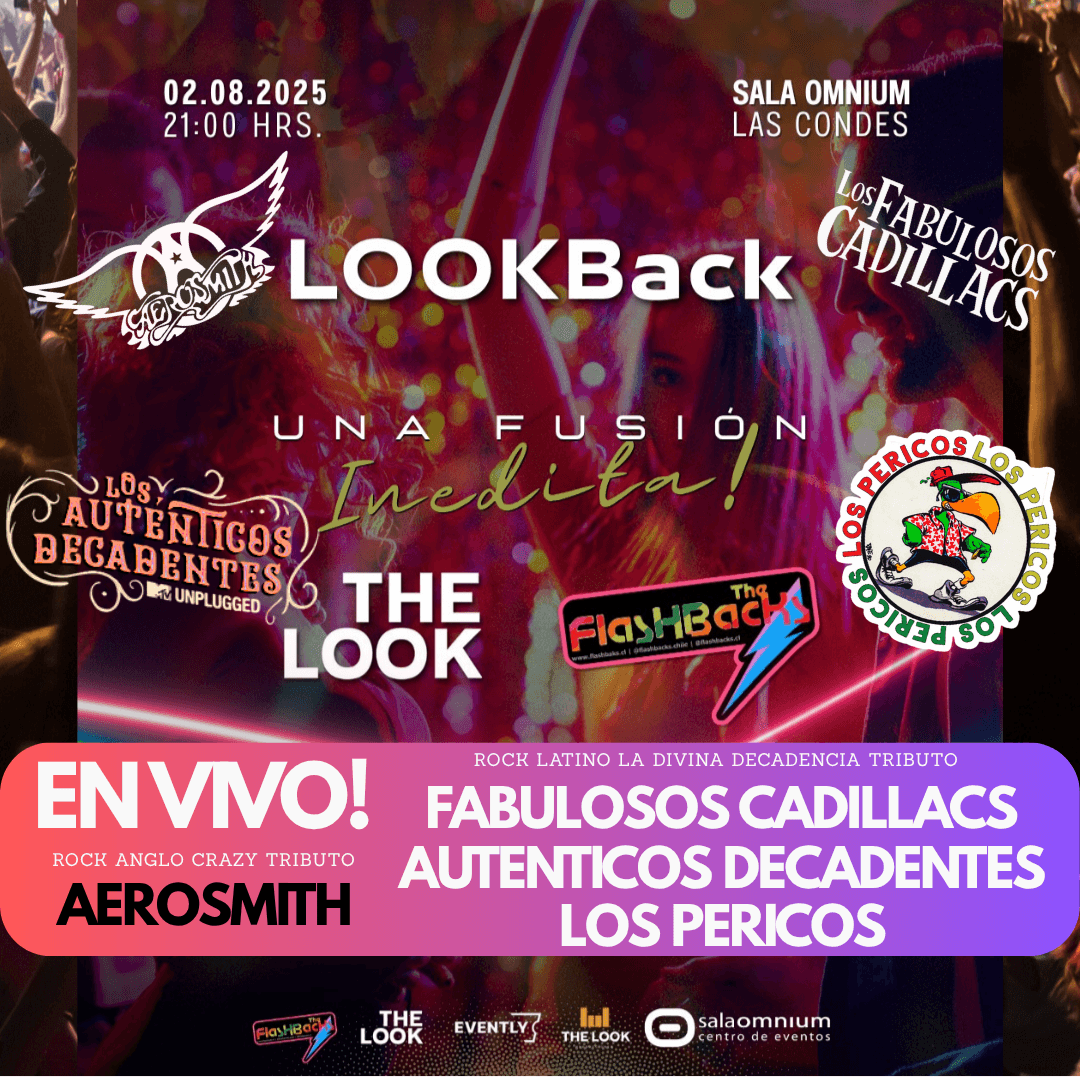 En vivo! CADILLACS - LOS PERICOS - AUTENTICOS DECADENTES - AEROSMITH ///// ANIVERSARIO / FLASKBACKS (9 años) + THE LOOK (1 año ) / Sábado 2 de Agosto  21:00 hrs image}